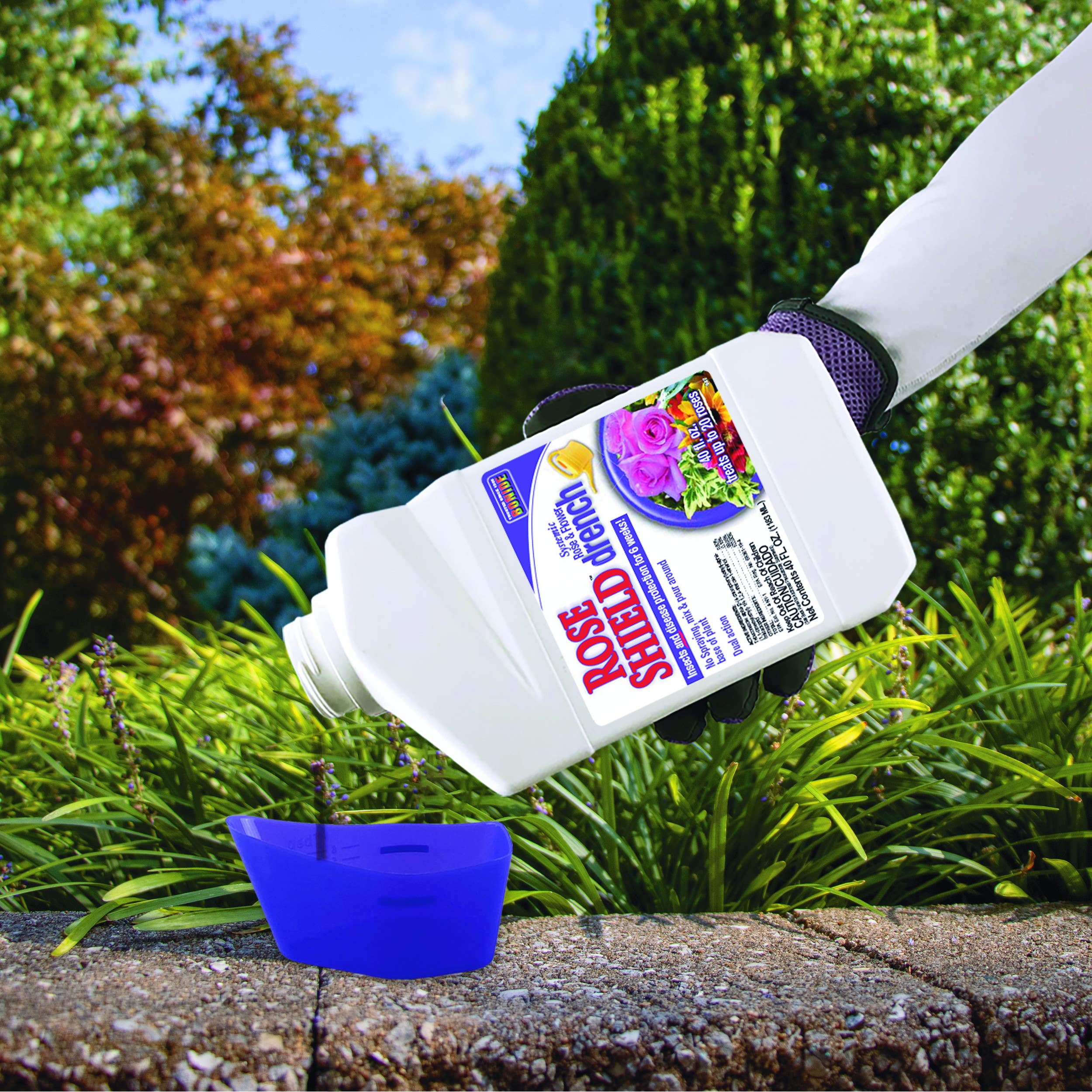 Bonide Products Inc 947 Rose Shield, Systemic Rose & Flower Drench, Insect & Disease Protection, 40 oz.