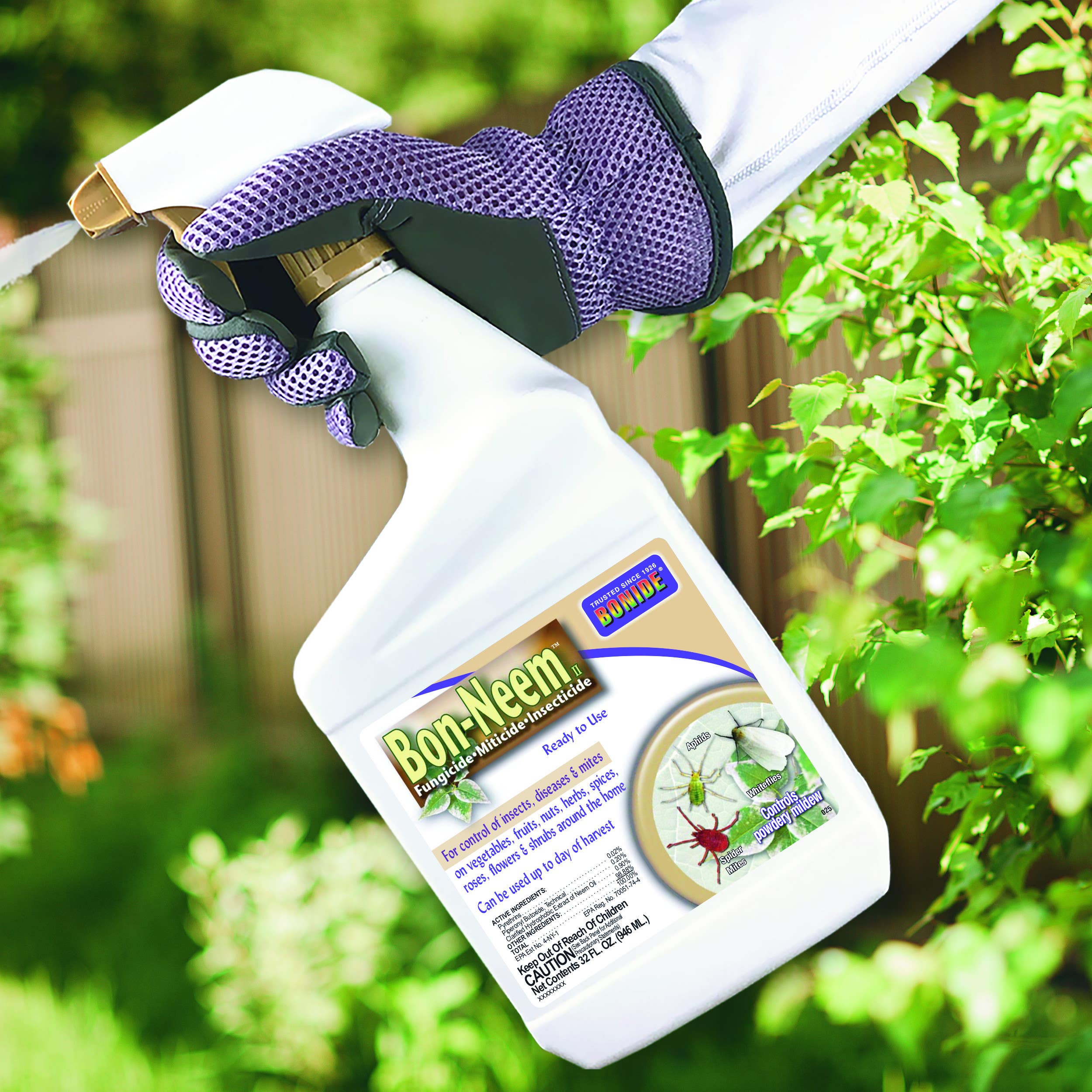 Bonide Products Inc 25 Bon-Neem II, Fungicide, Insecticide & Miticide, Ready-to-Use, 32 oz.