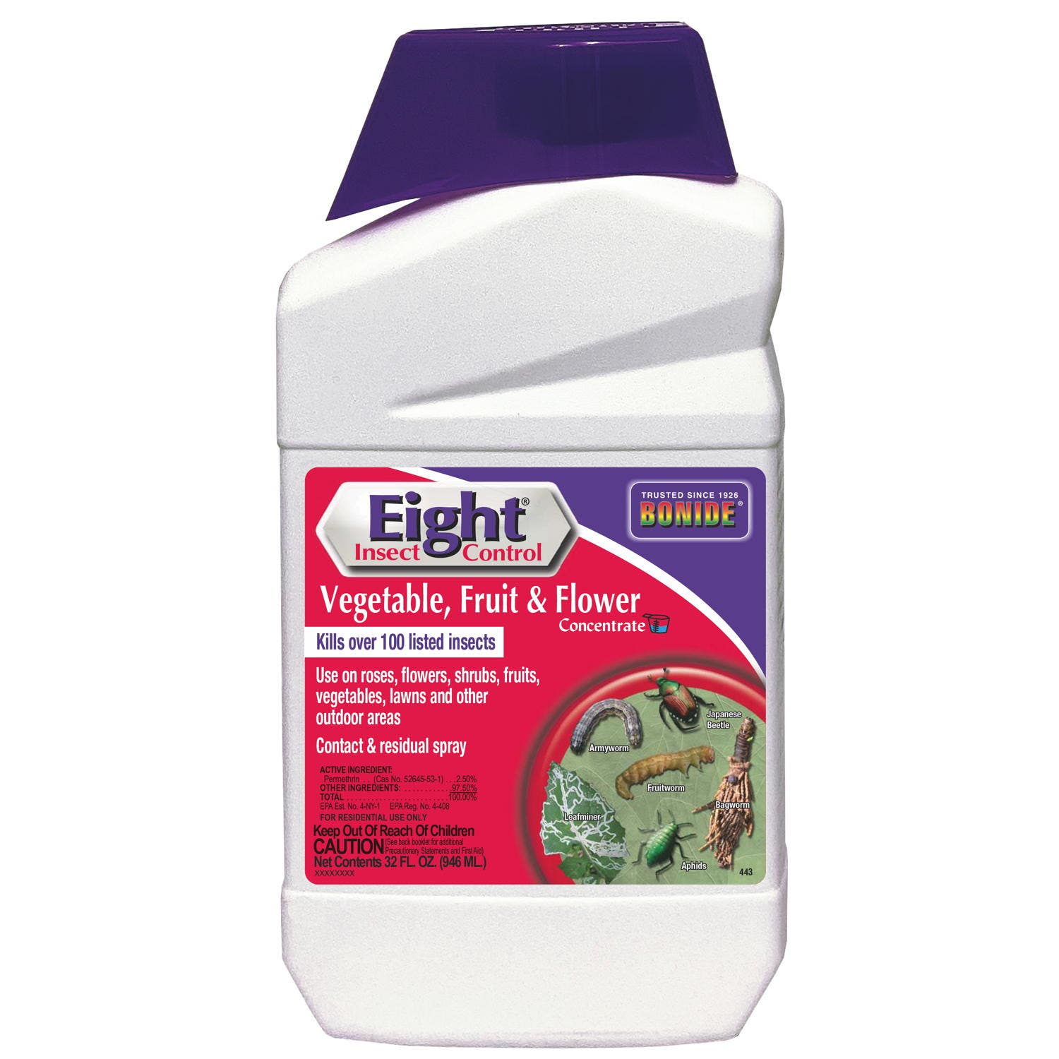 Bonide Products Inc 44 Eight, Insect Control, Vegetable, Fruit, & Flower, Concentrate