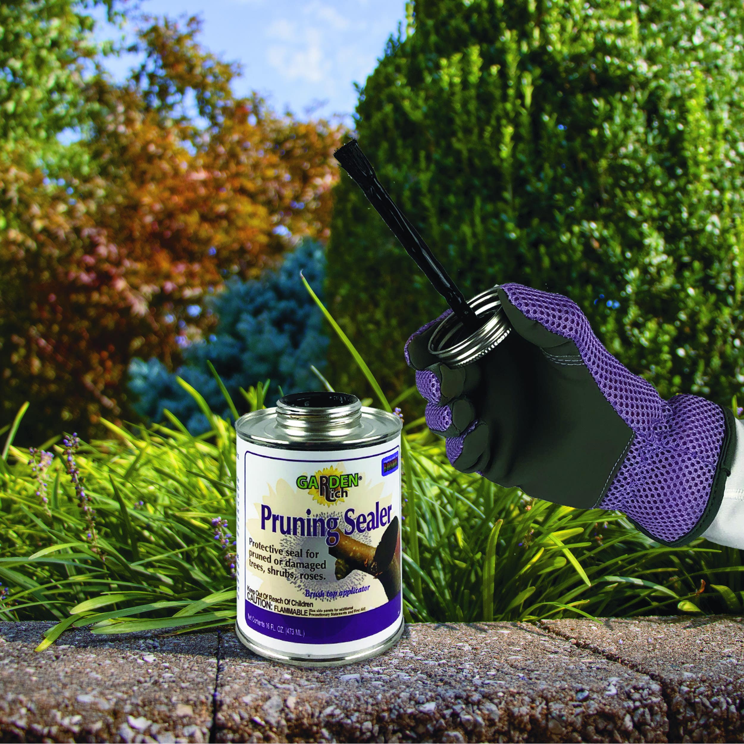 Bonide Products Inc 225 Garden Rich, Pruning Sealer w/ Brush Top Applicator, 16 oz.