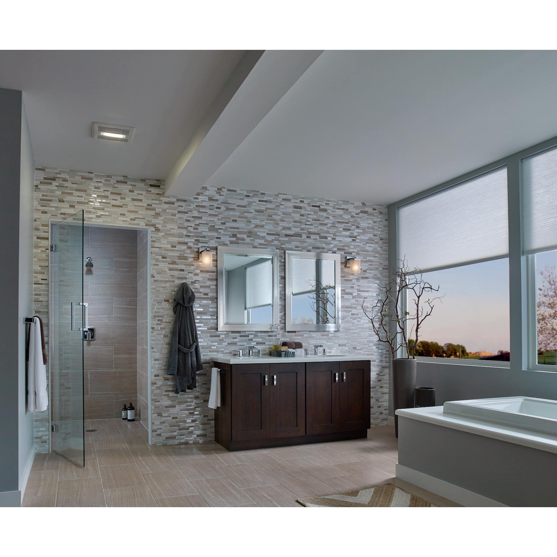 Broan NuTone AE110L Bath Fan & LED Light, Single Speed, 1.3 Sones, 110 CFM