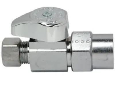Brass Craft G2PR14X CD Straight CPVC Valve, 1/4 Turn, Chrome, 1/2-In. Nominal CPVC x 3/8-In. Outer Diameter Compression