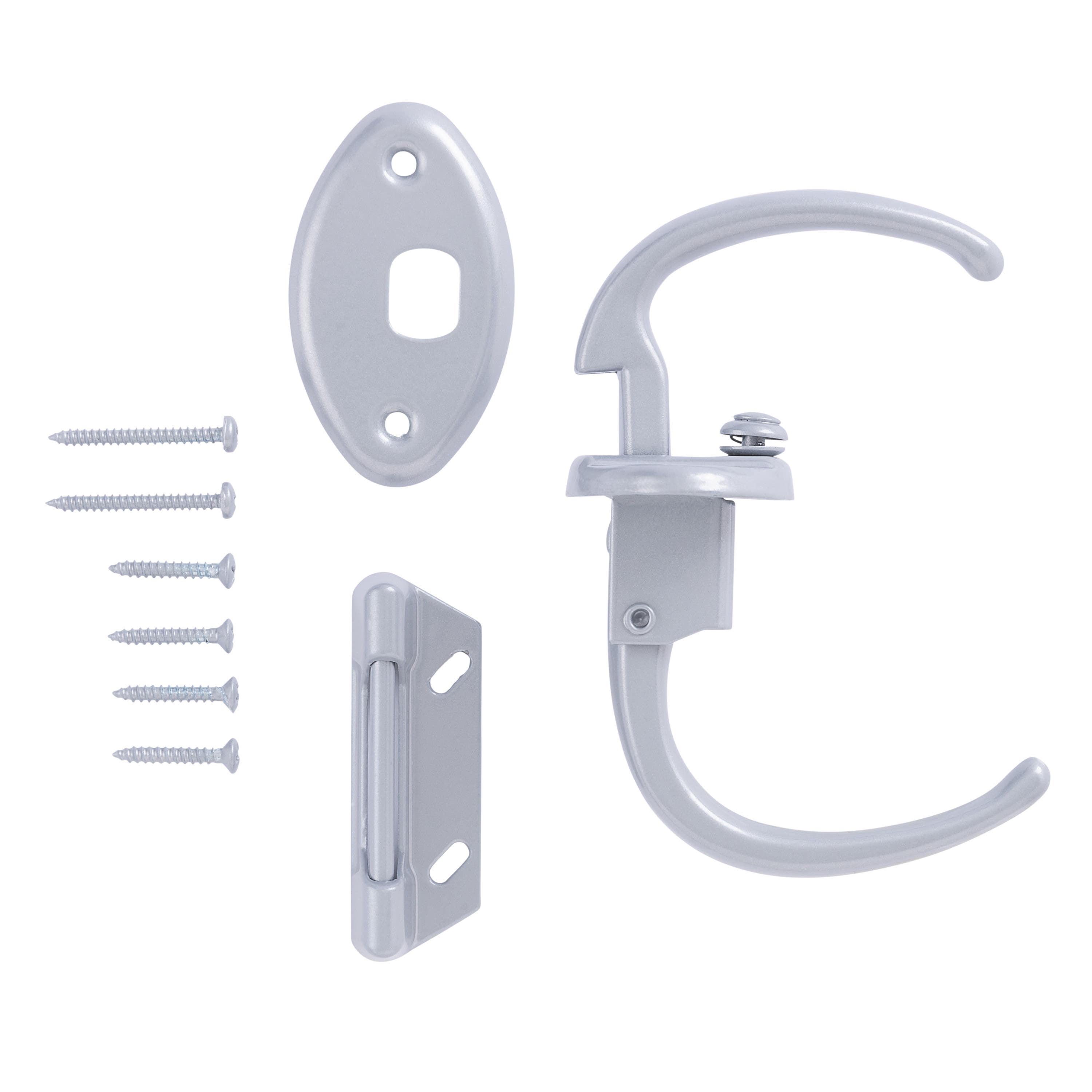 Hampton-Wright Products V1000 Push-Pull Latch for Out-Swinging Metal & Wood Doors, Aluminum Grey