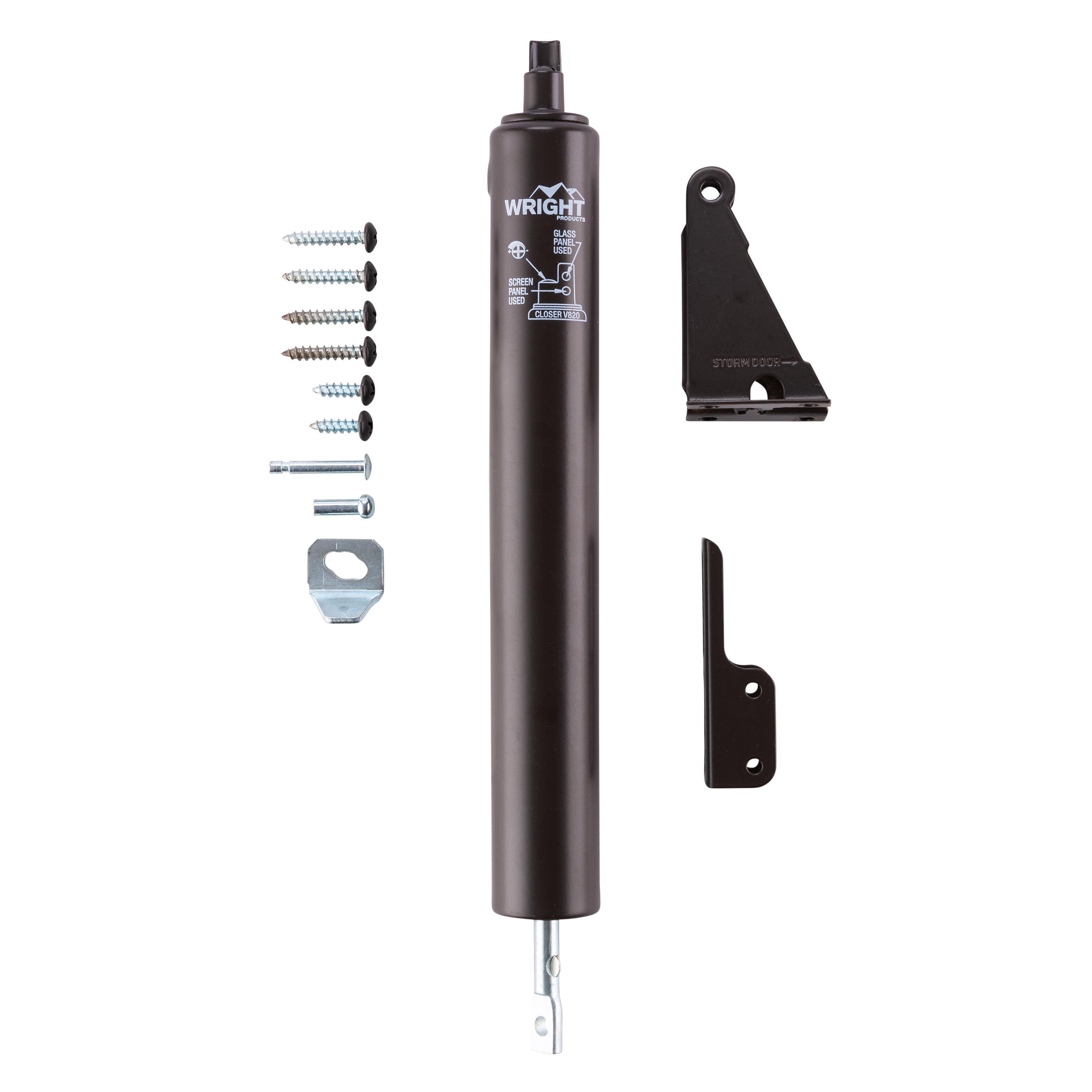 Hampton-Wright Products V82 Light Duty Pneumatic Closer for Out-Swinging Wood & Metal Storm Doors