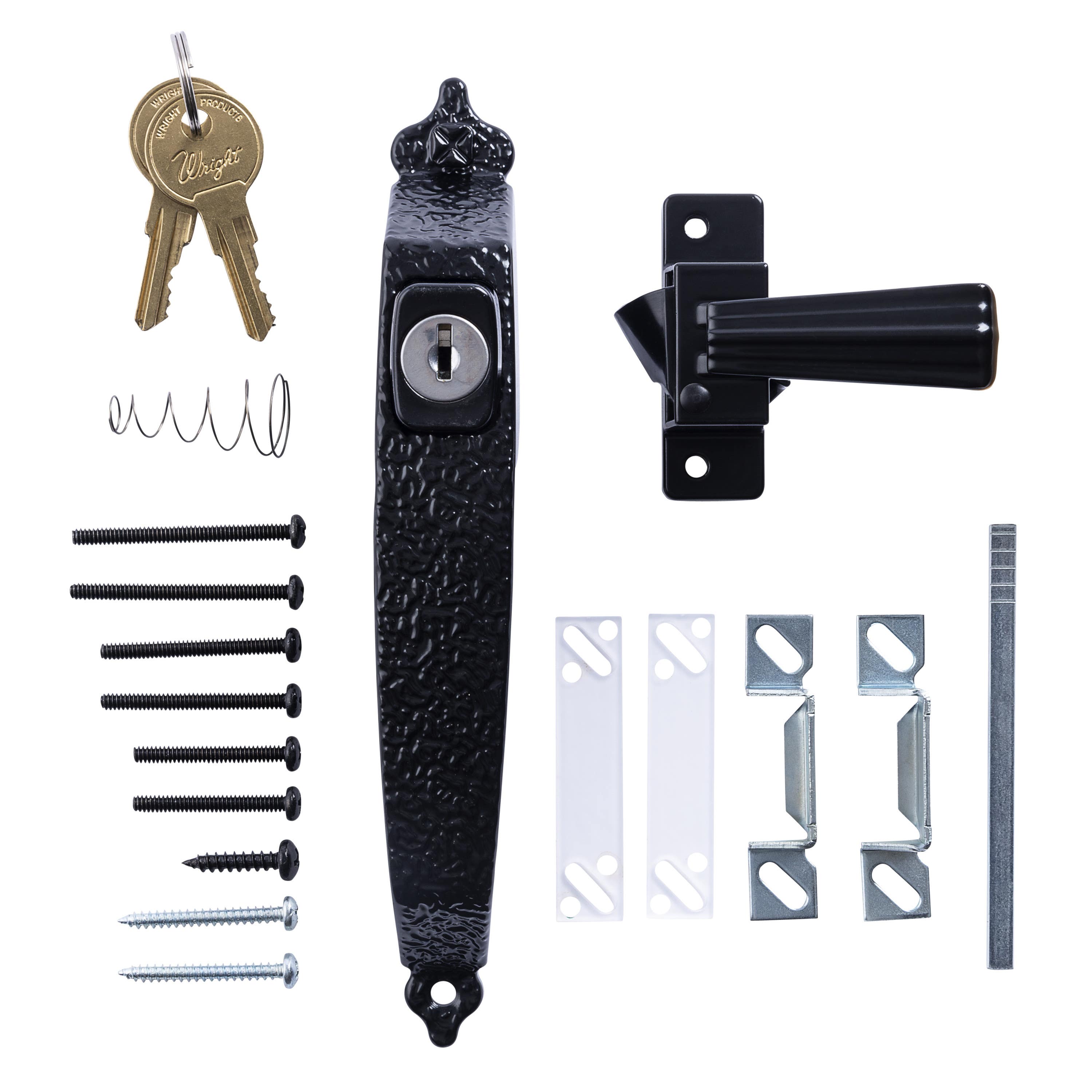 Hampton-Wright Products VCK333X3BL Keyed Colonial Push Button Latch for Out-Swinging Metal & Wood Doors