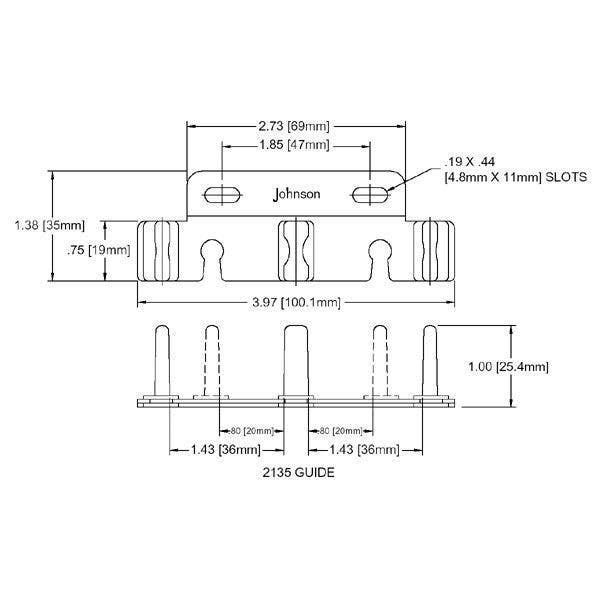 Johnson Hardware 2135PPK1 Sliding Bypass Guide for 3/4" or 1-3/8" Doors