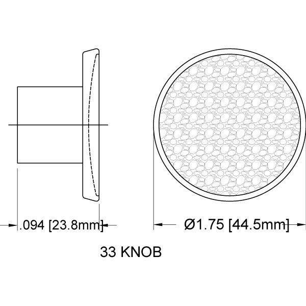 Johnson Hardware 33--PPK2 Universal Folding Door Knob, Woodtone Styrene Plastic, 1.75" Dia., 2/Pk
