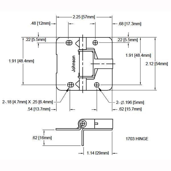 Johnson Hardware 1703PPK2 Folding Door Panel Hinge Set, Spring Assist, Non-Mortise, 2/Pk