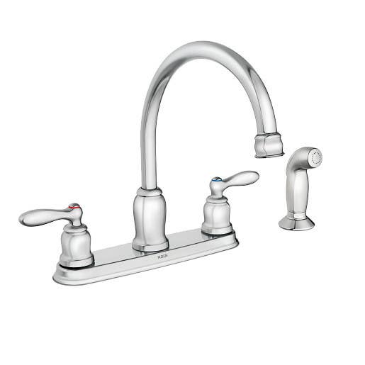 Moen Inc CA87888 Caldwell, Two-Handle High Arc Kitchen Faucet, Chrome