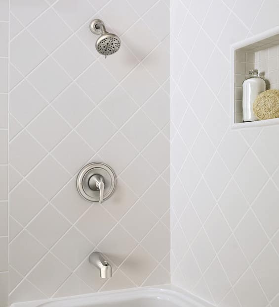 Moen Inc 82876SRN Tiffin, Posi-Temp Single-Handle Tub/Shower Kit, Spot Resist Brushed Nickel