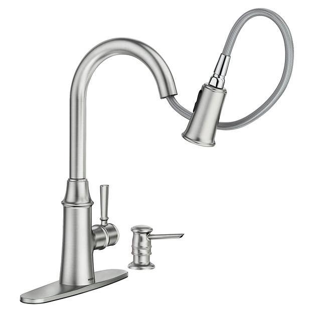 Moen Inc 87402SRS Caris, One-Handle High Arc Pull Down Kitchen Faucet, Spot Resist Stainless