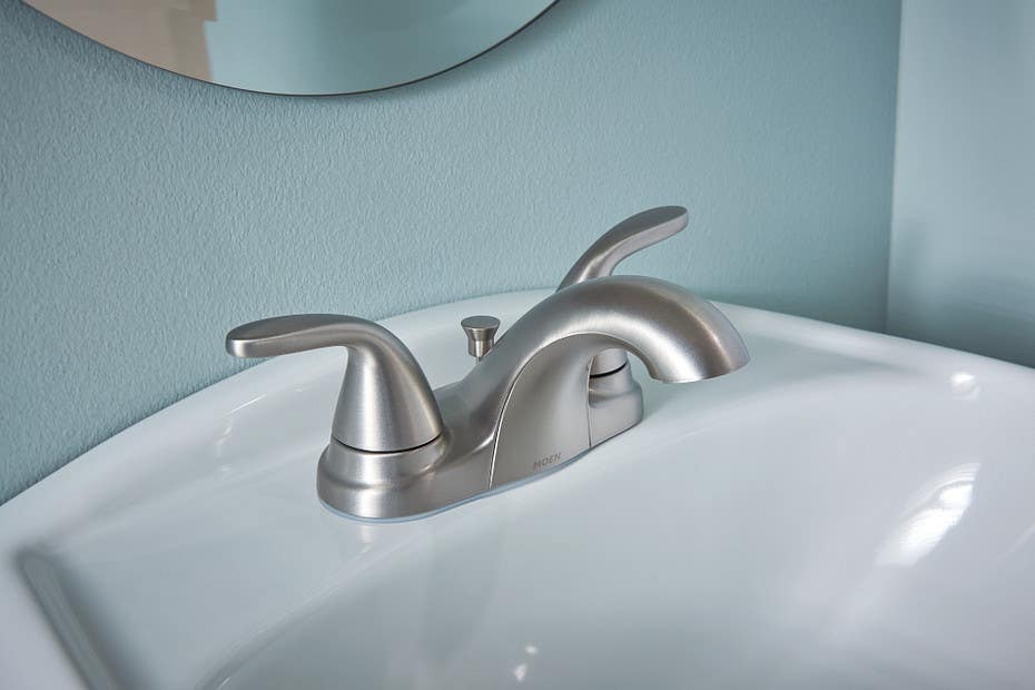 Moen Inc 84603SRN Adler, Two-Handle Bathroom Faucet, Spot Resist Brushed Nickel