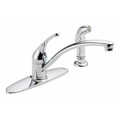 Delta Faucet Co 10901L Foundations Kitchen Faucet With Side Spray, Single Handle