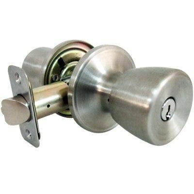 TruGuard TS600B KA3 Entry Lockset, Medium Tulip-Style Knob, Stainless Steel