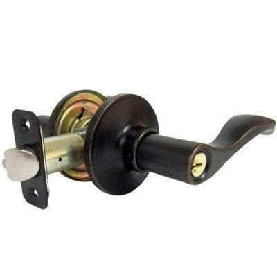 TruGuard LYEX700B KA2 Reversible Naples Entry Lever Lockset, Aged Bronze