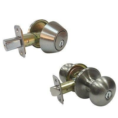 TruGuard BFX2L1B KA3 Mushroom Combo Lock Pack, Satin Nickel