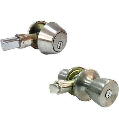 TruGuard BS6L1B-MH KA2 Tulip Mobile Home Combination Lockset, Stainless Steel
