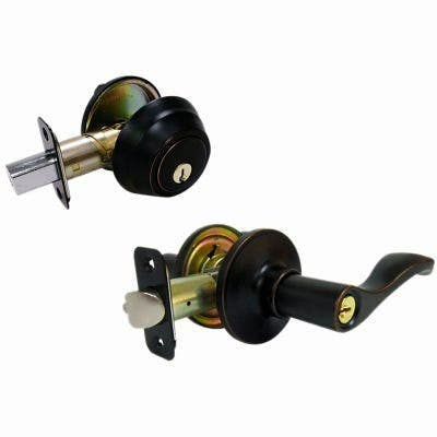 TruGuard MYEX7B71B KA2 Single-Cylinder Deadbolt, Aged Bronze