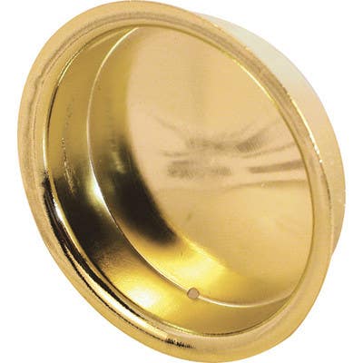 Prime Line N 6698 By-pass Door Pull Handle, Brass Plated, 2 In. Round, 2-Pk.