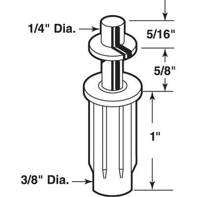 Prime Line N 6700 Bi-Fold Closet Top Pivot, 1/4 In. Pivot, 3/8 In. Base, 2-Pk.