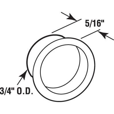 Prime Line N 6846 3/4 In. Inset Sliding Closet Door Pull Handle, Brass Plated, 4-Pk.