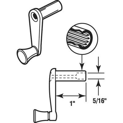 Prime Line R 7007 Recreational Vehicle Window Crank Handle, 1 In.