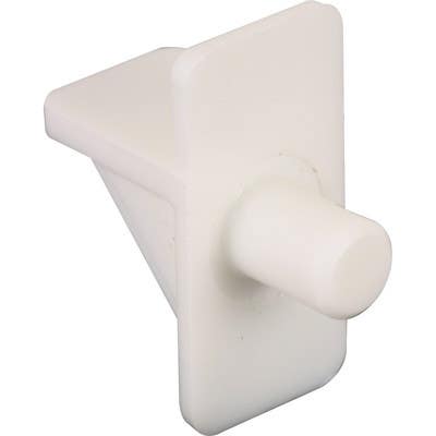 Prime Line U 10138 5-Lb. Shelf Support Pegs, White Plastic, 1/4 In., 8-Pk.