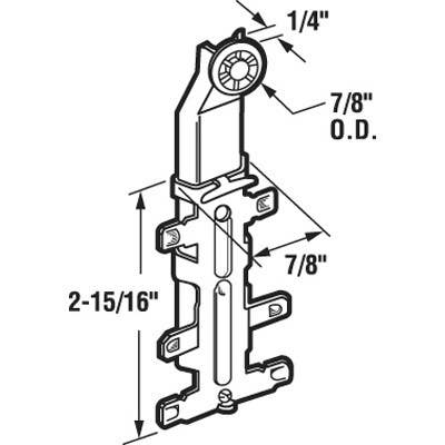Prime Line N 6602 Top Mount Closet Door Roller, Round Edge Nylon Wheel, 7/8 In., 2-Pk.