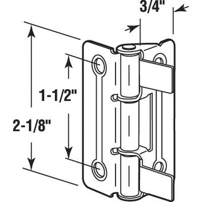 Prime Line N 6936 Bi-Fold Door Hinge, Brass Plated, for Johnson Hardware, 2-Pk.