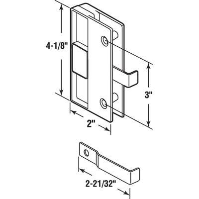 Prime Line A 177 Sliding Screen Door Latch and Pull, Black Plastic