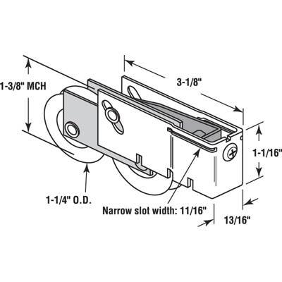 Prime Line D 1917 1-1/4 inch Steel Ball Bearing Tandem Roller Assembly