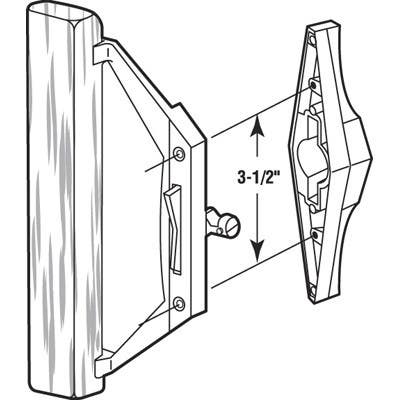 Prime Line C 1025 Sliding Patio Door Handle, Gray Diecast with Wood Pull