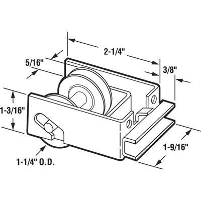 Prime Line D 1548 1-1/4 In. Steel Ball Bearing Sliding Door Dual Roller Assembly
