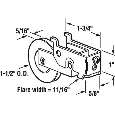 Prime Line D 1685 1-1/2 In. Steel Ball Bearing Sliding Door Roller Assembly for Ador and Hilite