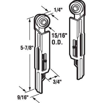 Prime Line N 6849 Steel, Frame Mount, Closet Door Roller Set