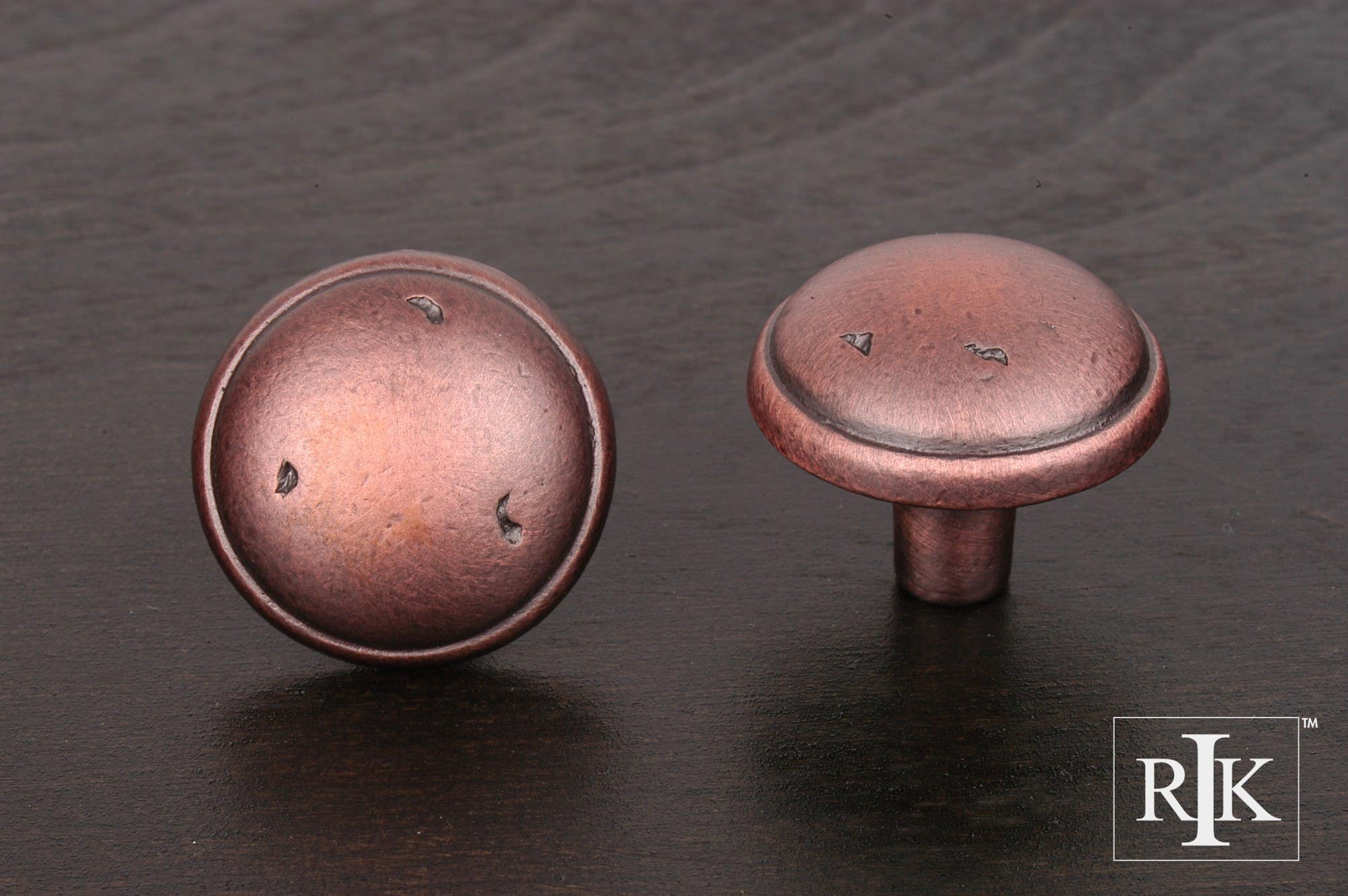 RKI CK 711 Distressed Mushroom Knob with Ring Edge