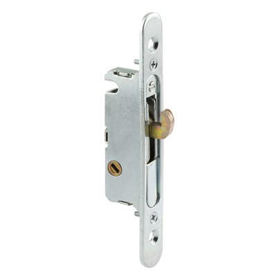 Prime Line E 2164 Mortise Lock, Steel, 45 Degree Keyway, Round Faceplate, Spring-Loaded, 4-5/8 In.