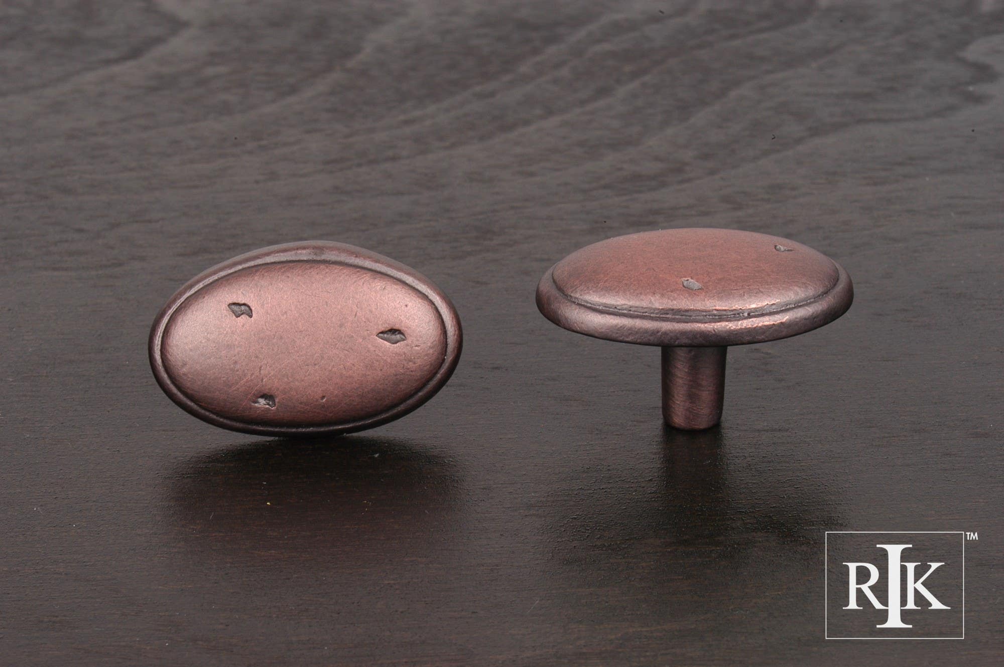 RKI CK 712 Distressed Oval Knob with Ring Edge