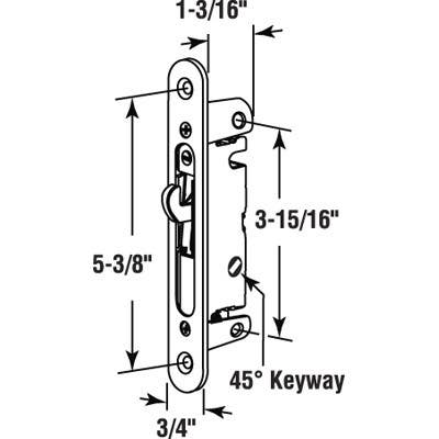 Prime Line E 2468 Mortise Latch with Security Adaptor Plate