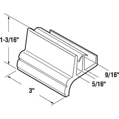 Prime Line M 6144 Tub Enclosure Bottom Guide, Clear, Snap-In