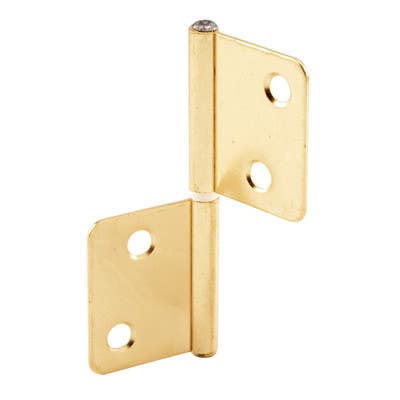 Prime Line N 7025 Bi-Fold Door Hinge, Non-Mortise Style, Brass Plated, 2-Pk.
