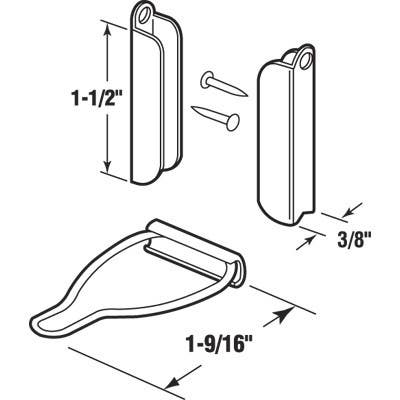 Prime Line PL 8103 White Screen Hangers & Latch for 3/8 In. Frame