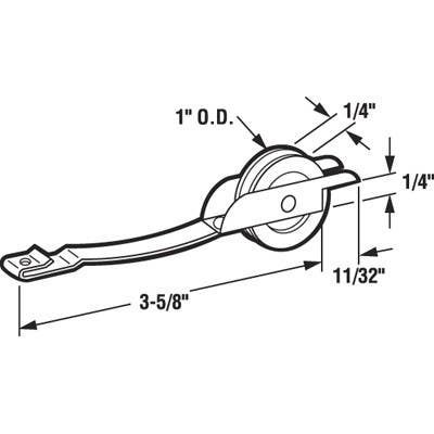 Prime Line B 649 Sliding Screen Door Roller, Nylon, 1 In., 2-Pk.