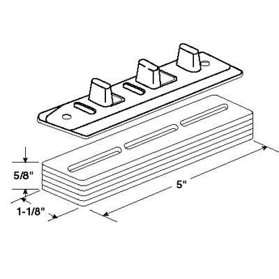 Prime Line N 6661 Adjustable Floor Mount Guide and Carpet Riser, 1/8 x 5 In.