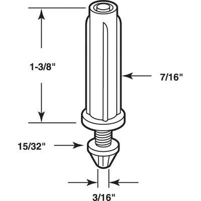 Prime Line N 6696 Bi-Fold Door Bottom Pivot, Nylon base, 2-Pk.