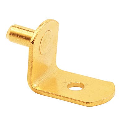 Prime Line U 10170 25-Lb. L Shelf Support Pegs, Brass, 5 mm, 8-Pk.