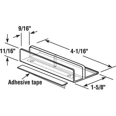 Prime Line M 6067 Tub and Shower Enclosure Bottom Guide, Clear Nylon, 2-Pk.