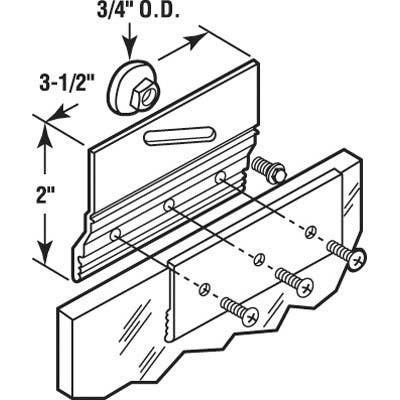 Prime Line M 6053 Frameless Shower Door Top Bracket Roller Assembly, 3/4 In. Round, 2-Pk.