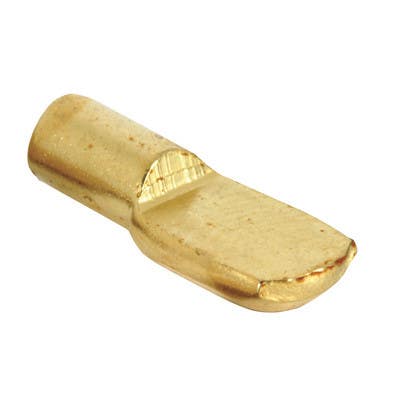Prime Line U 10162 20-Lb. Shelf Support Pegs, Brass-Plated Steel, 3/4 x 1/4 In., 8-Pk.