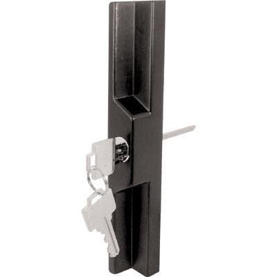 Prime Line C 1139 Sliding Door Outside Pull, Keyed, Black Diecast
